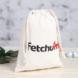 100% cotton small drawstring bag