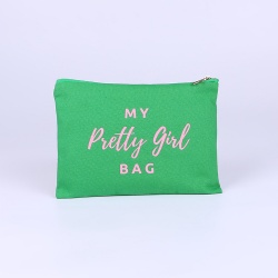 Eco friendly canvas cotton bag with zipper